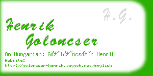 henrik goloncser business card